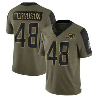 Limited Men's Blake Ferguson Miami Dolphins Nike 2021 Salute To Service Jersey - Olive