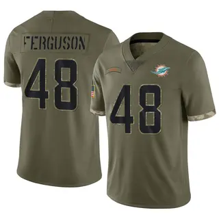 Limited Men's Blake Ferguson Miami Dolphins Nike 2022 Salute To Service Jersey - Olive