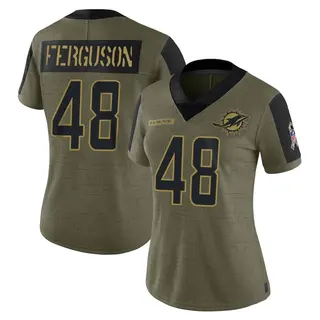 Limited Women's Blake Ferguson Miami Dolphins Nike 2021 Salute To Service Jersey - Olive