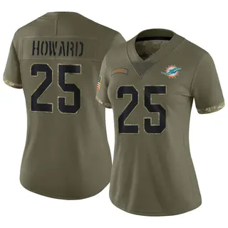 Limited Women's Xavien Howard Miami Dolphins Nike 2022 Salute To Service Jersey - Olive