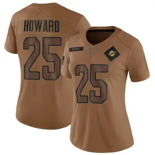 Limited Women's Xavien Howard Miami Dolphins Nike 2023 Salute To Service Jersey - Brown