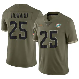 Limited Youth Xavien Howard Miami Dolphins Nike 2022 Salute To Service Jersey - Olive